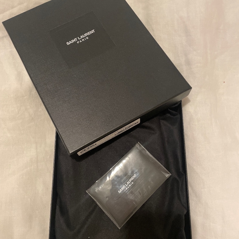 YSL clutch with silver chain